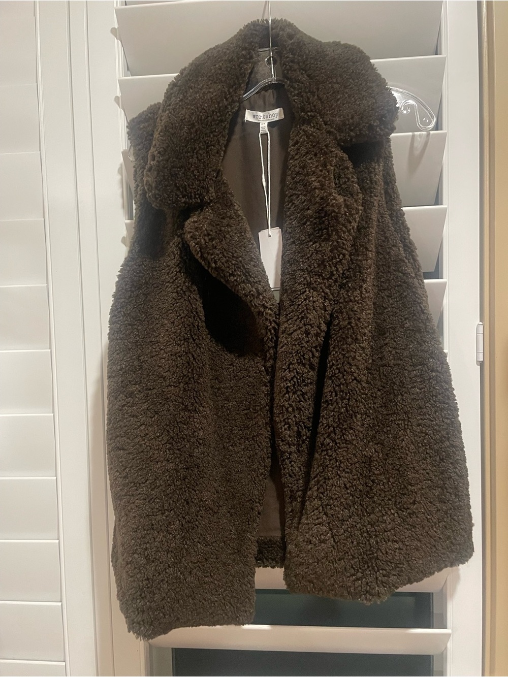 Workshop Republic Clothing Dark Brown Teddy Sherpa Jacket